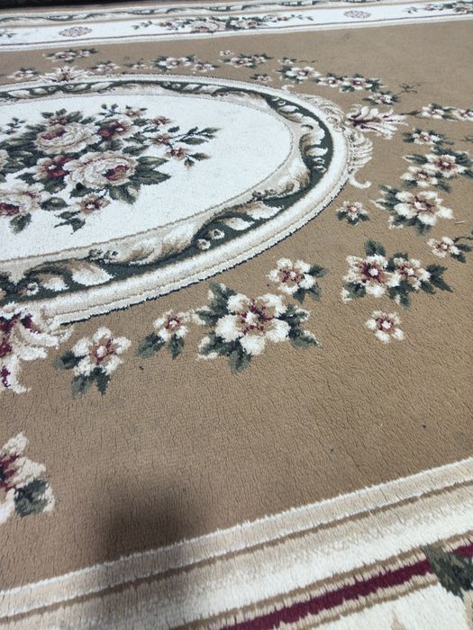 Бежевий килим з малюнком, плотний, коврик в кімнату 2*4м