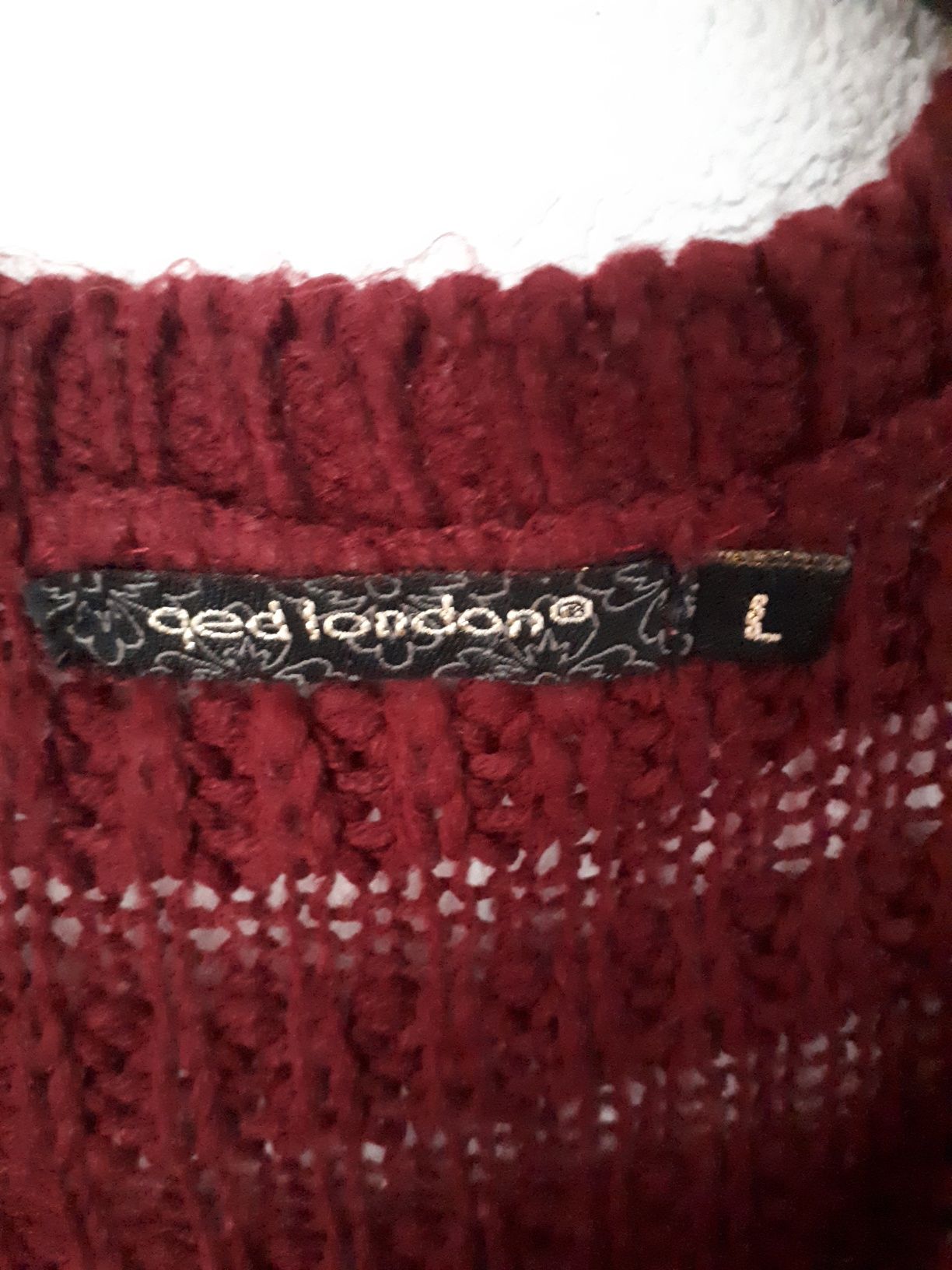 Sweter bordowy rozmiar L Qed London