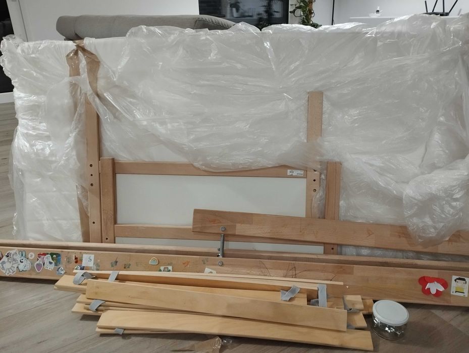 Łóżeczko dziecięce Singlar Ikea z materacem i barierką 160x70 cm