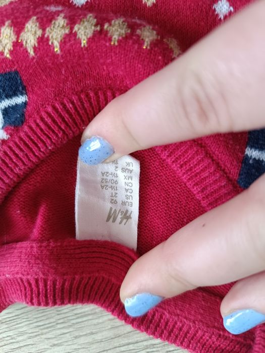 Sweterek świąteczne wzory 92 H&M
