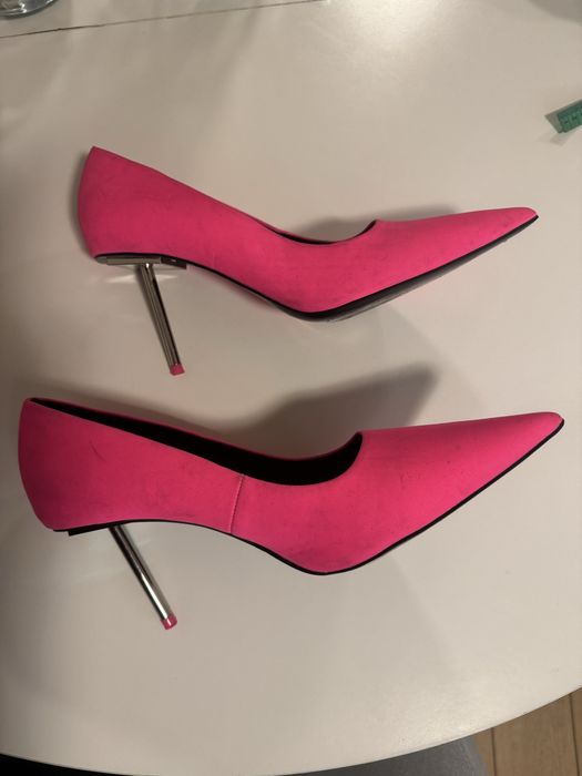 Szpilki Asos neonowy róż srebrna szpilka rozmiar 38