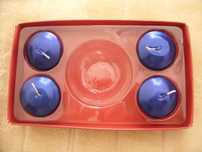 Conjunto 4 Velas Azuis Brilhantes - Novas