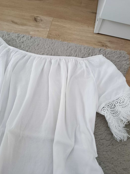 Bluzka damska biała hiszpanka r XS/S/M
