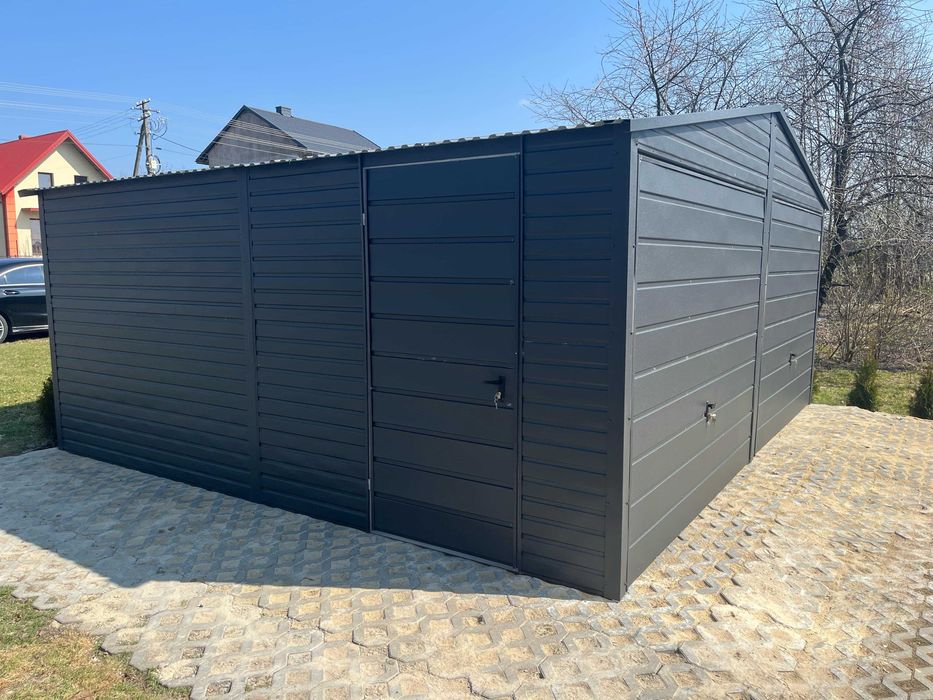 Garaż blaszany blaszak 6x5 Dach Dwuspadowy
