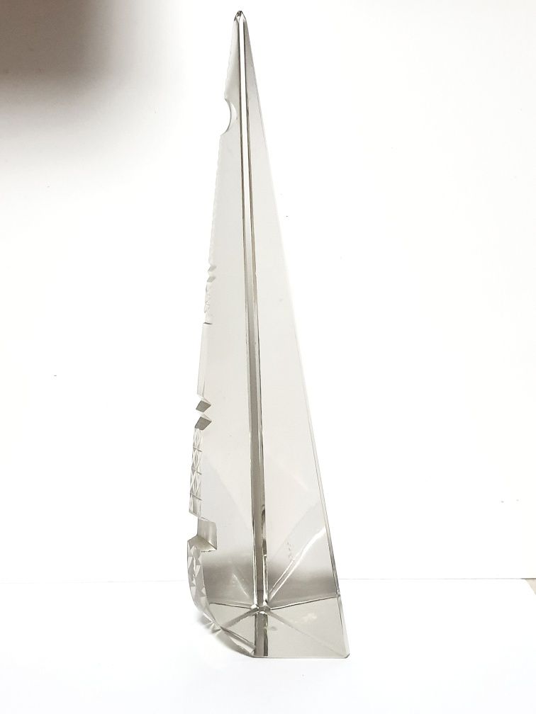 Fantastico grande obelisco em cristal Arte com Torre de Eiffel