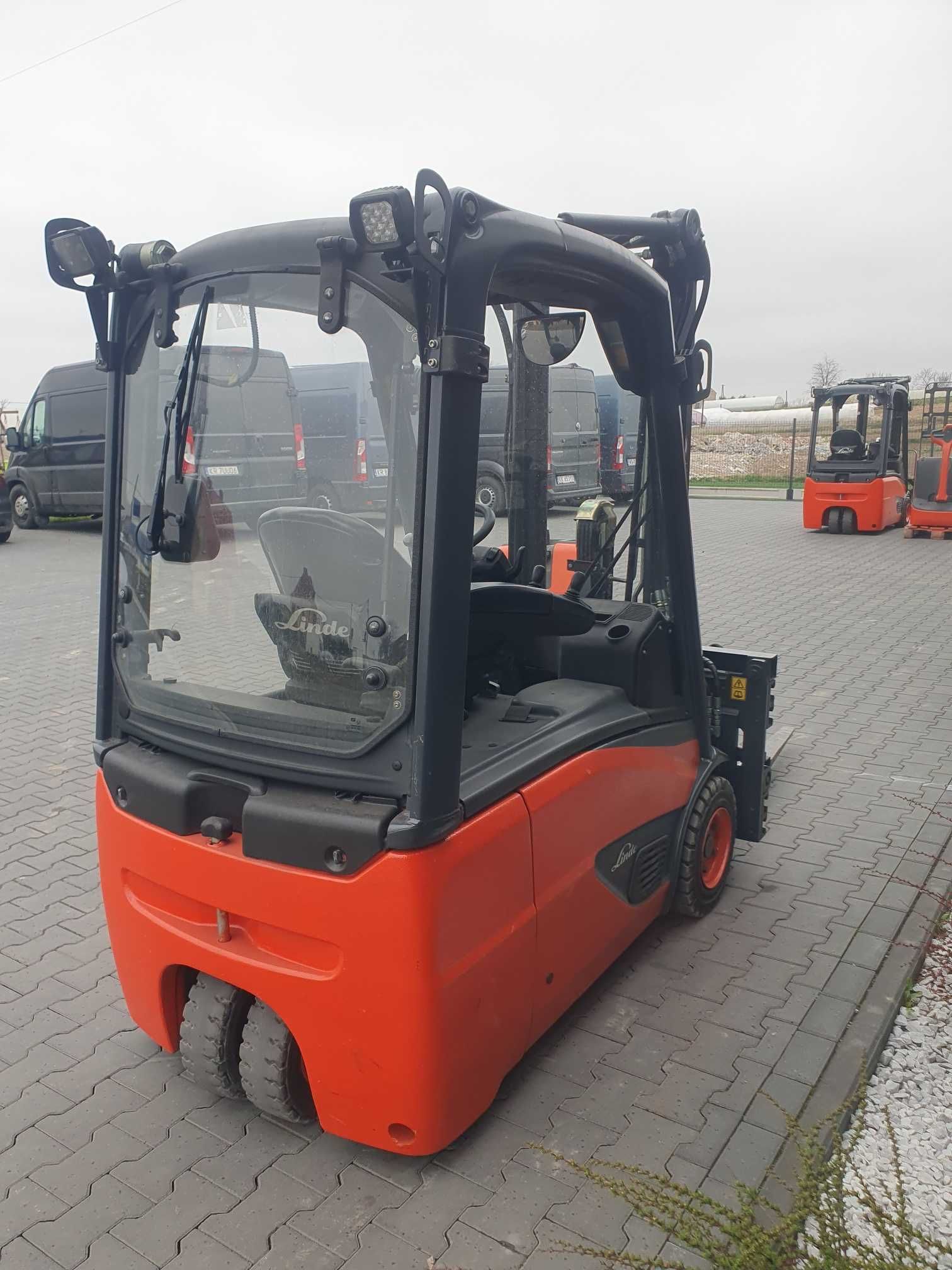 Wózek LINDE E16 2017r Triplex Pozycjoner Półkabina E18 E14 E20 widłowy