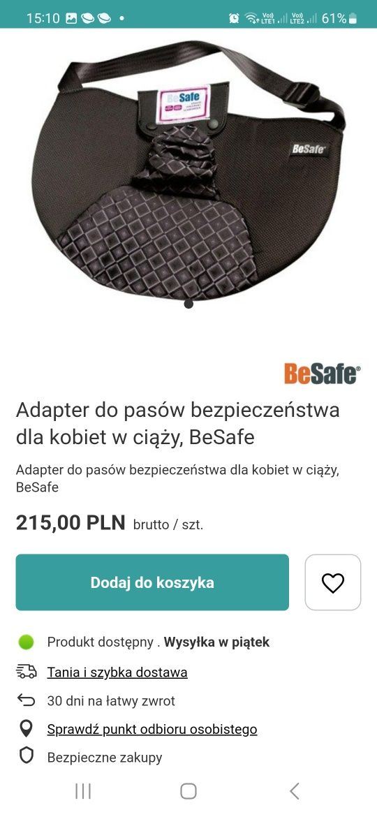 Adapter do pasów dla kobiet ciężarnych BeSafe