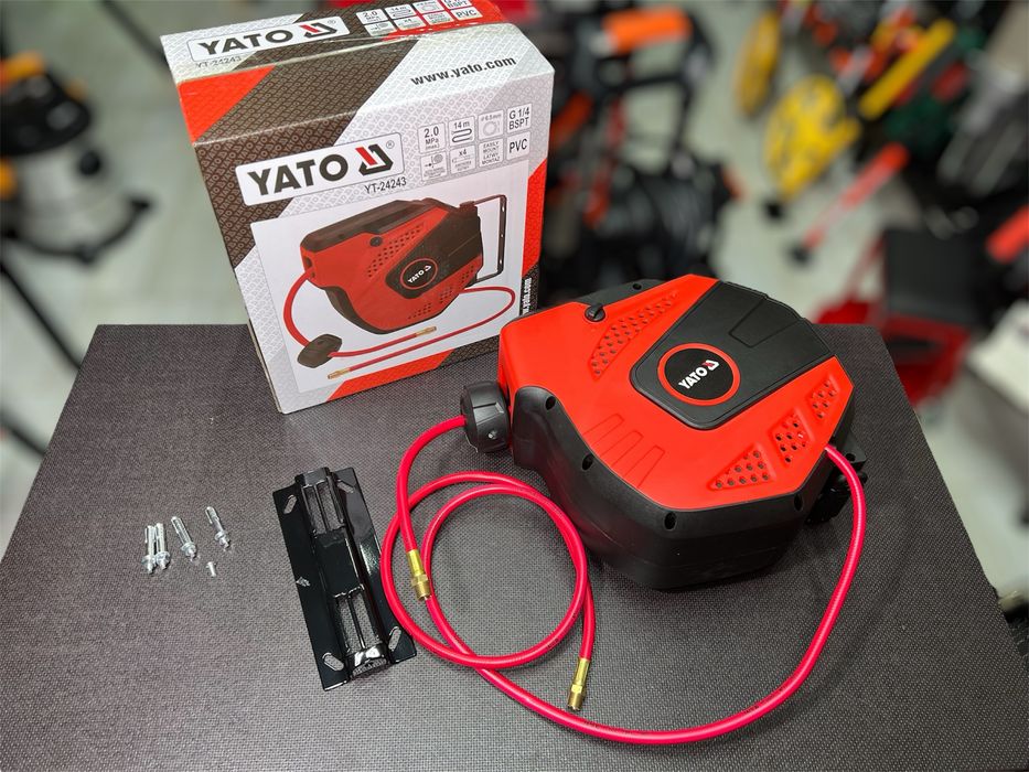 Шланг пневматический YATO на катушке 14 м Ø 6,5 мм