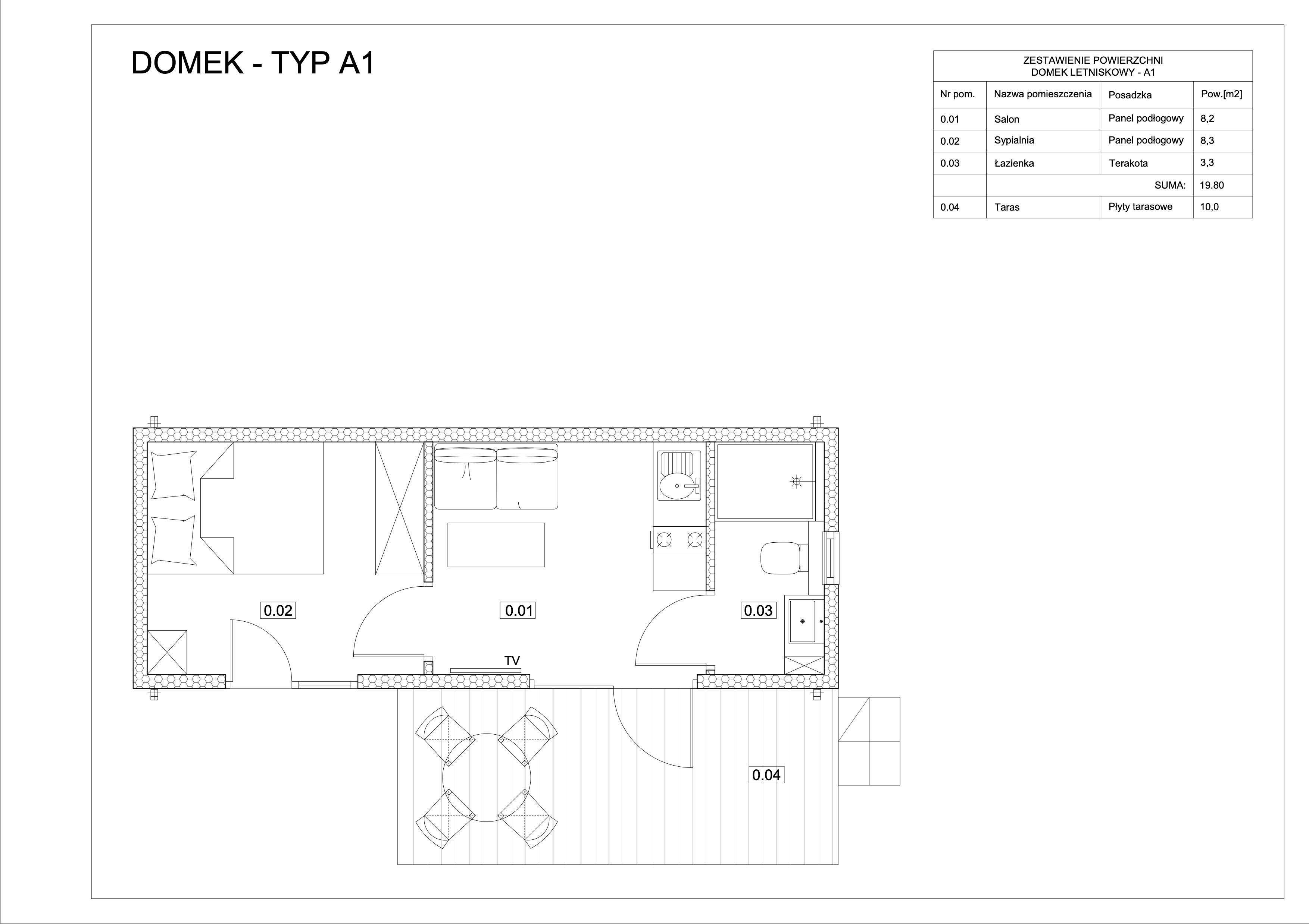 Nowy domek mobilny z jedną sypialnią od ręki - 20m2