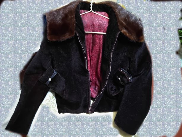 Куртка меховая с натуральным норковым воротником