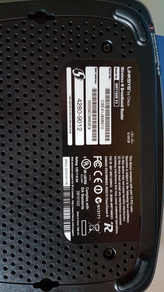 Router WIFI (2 Anteny) Linksys Cisco WRT160n v3