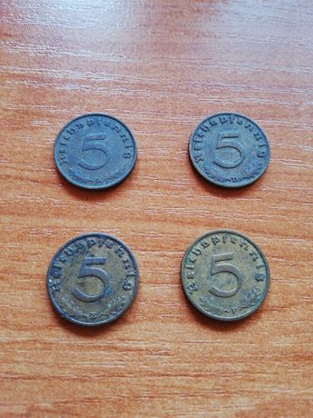 Moneta 5 reichspfennig 1937/38/39(4sztuki)