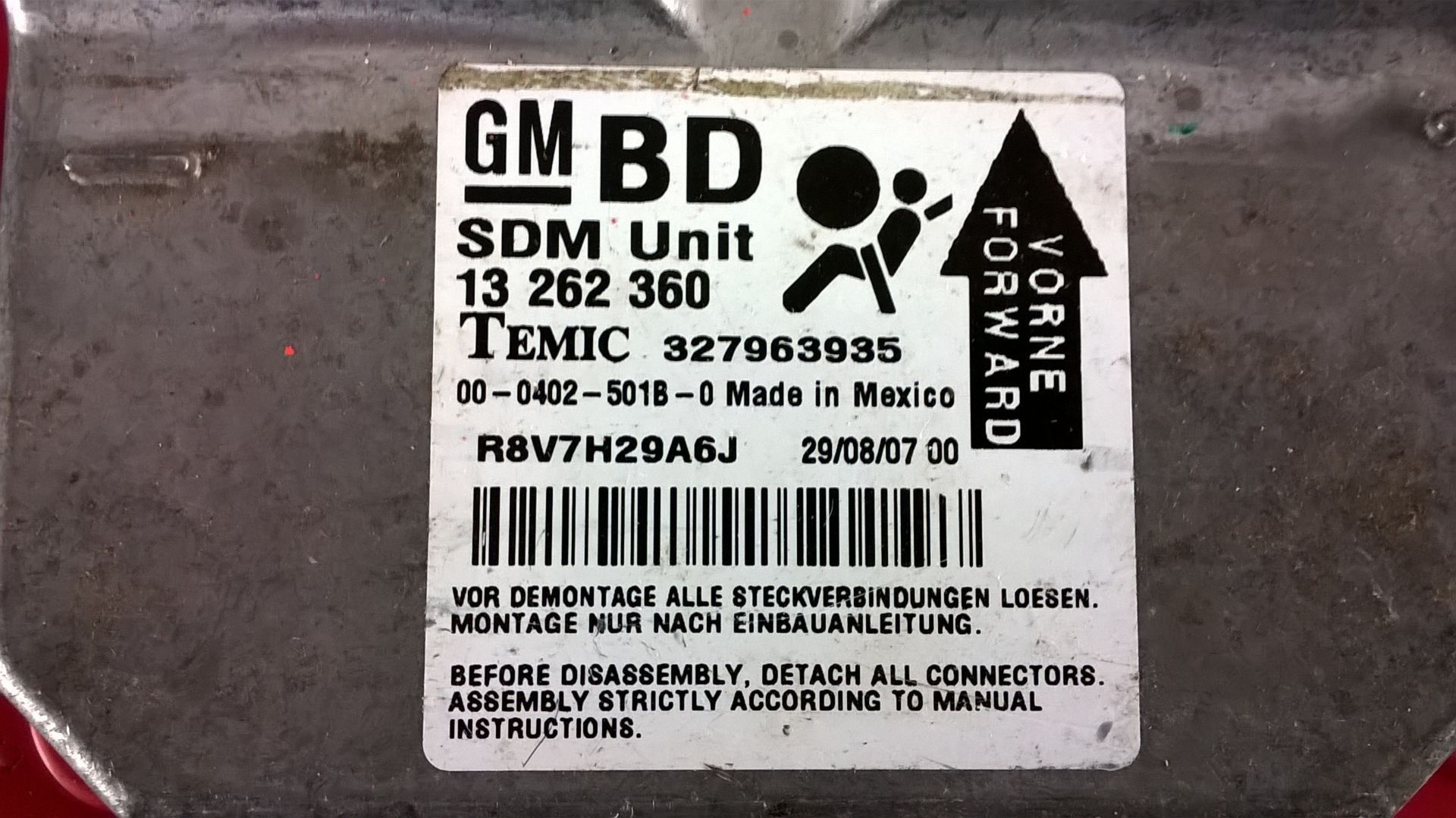 Centralina de Airbag [Opel Corsa D]