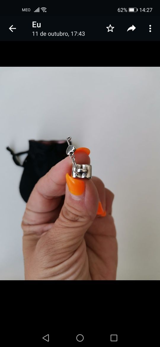 Pendente Pandora coração com chave