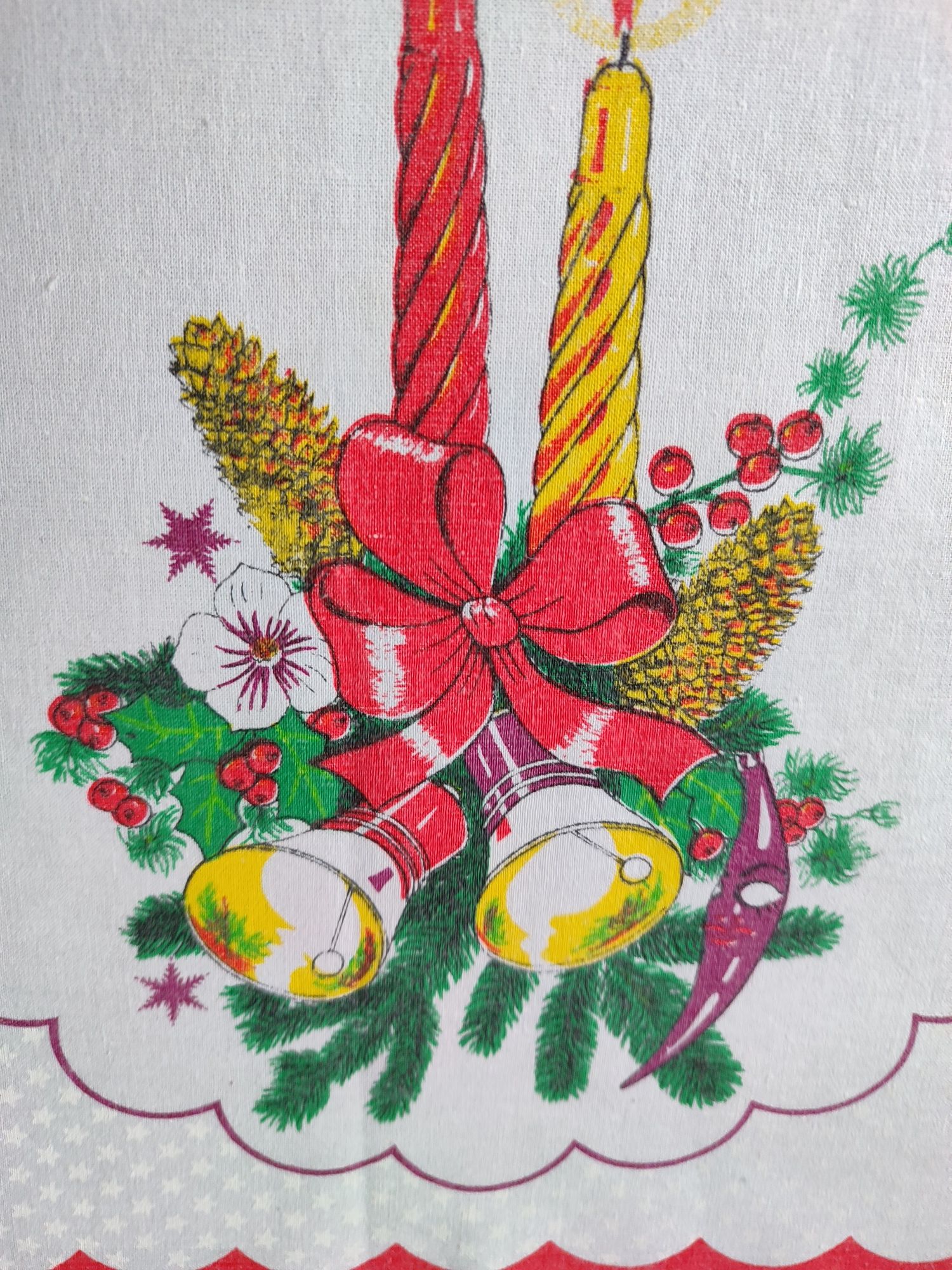 Świąteczna serwetka vintage, bieżnik retro Boże Narodzenie 36 x 73 cm