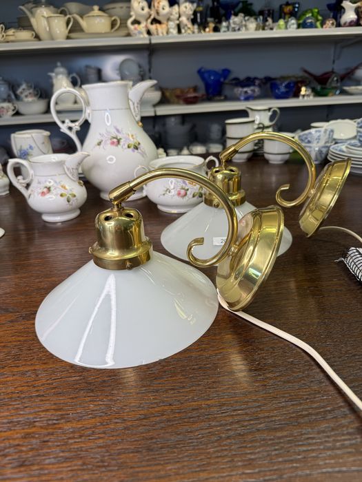 Para kinkiet na ścianę biały klosz metal ramię 2 sztuki 2019