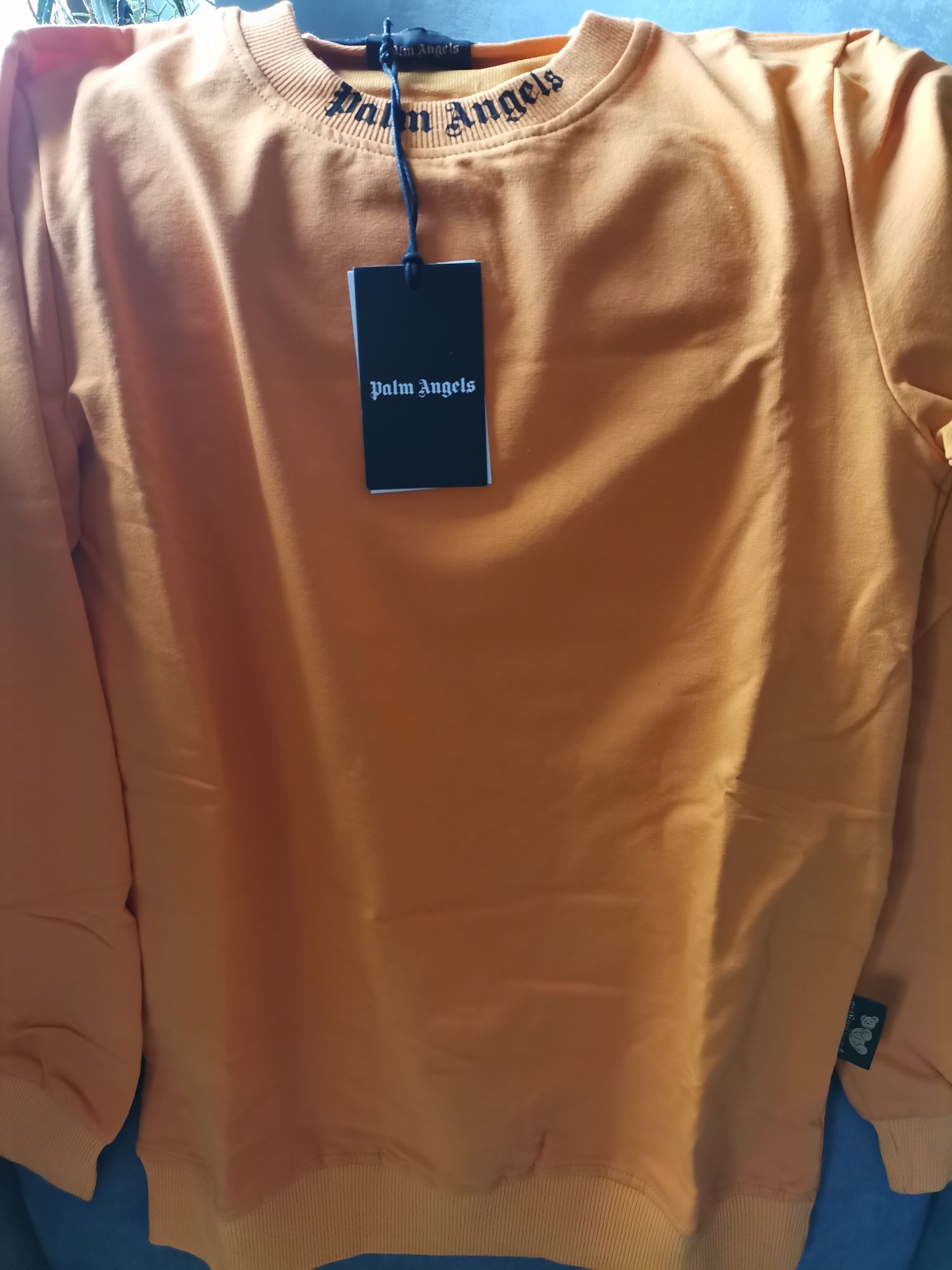 Nowa Bluza pomarańczowa,cienka, z haftowanym logo, rozmiar S