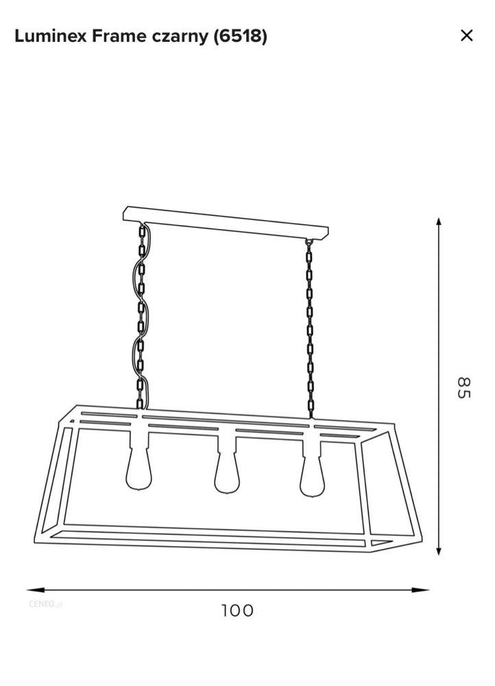 Lampa wisząca Luminex Frame 6518