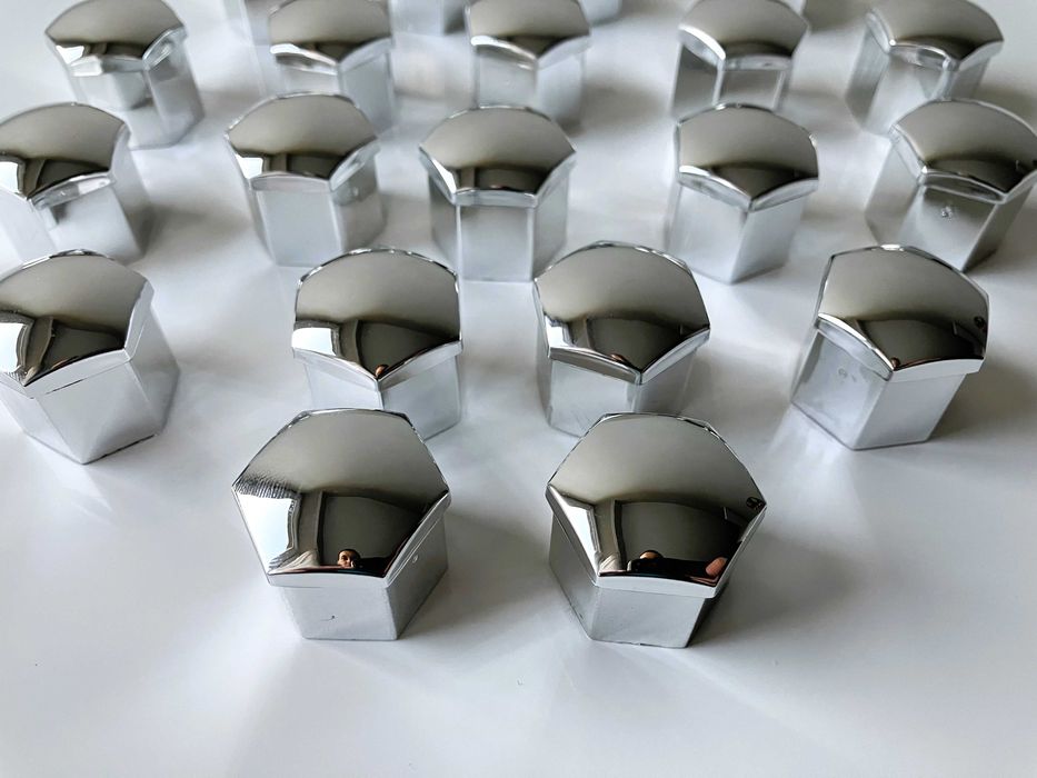 Srebrne nakładki ochronne do śrub 19mm do Volkswagen Audi Skoda Seat!