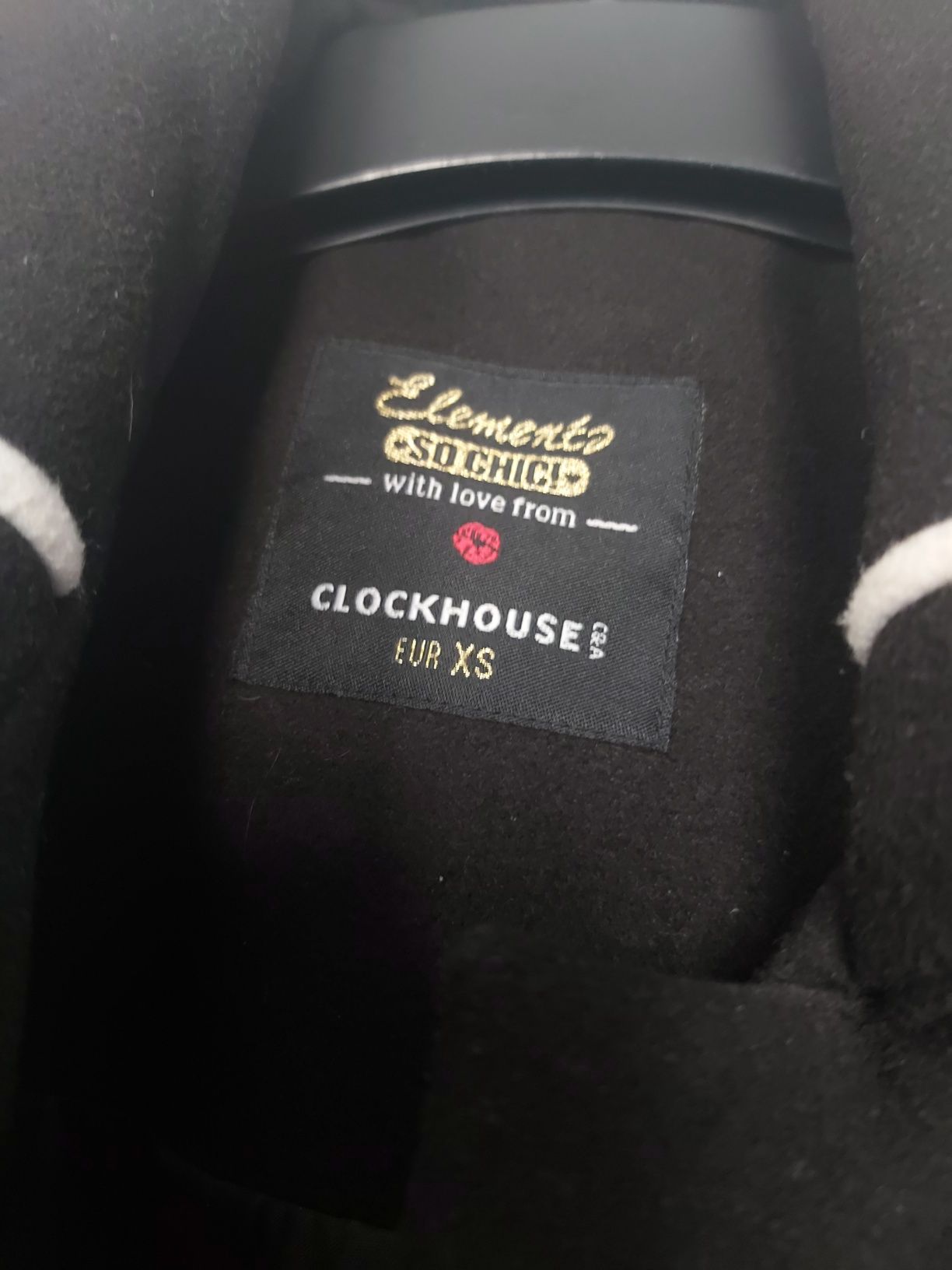 Czarny płaszcz Clockhouse xS