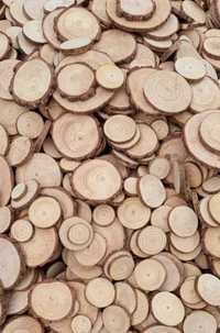 Krążki drewna, 750 sztuk, talarki drewniane , 2-10 cm, drewienka
