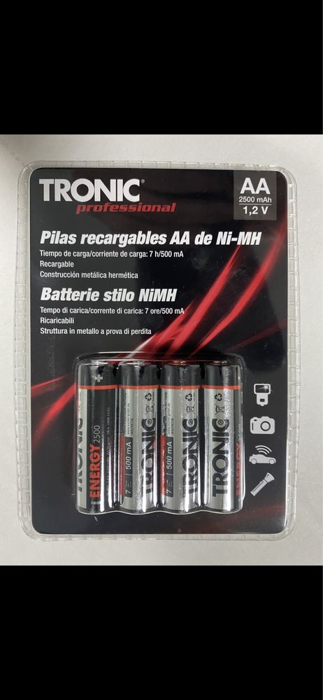 Акумулятори TRONIC ААА 1000mAh 1.2V, AA 2500mAh 1.2V, крона 250mAh 9V