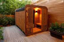 SAUNA - z otwartym przedsionkiem i lamelami. Polski producent!