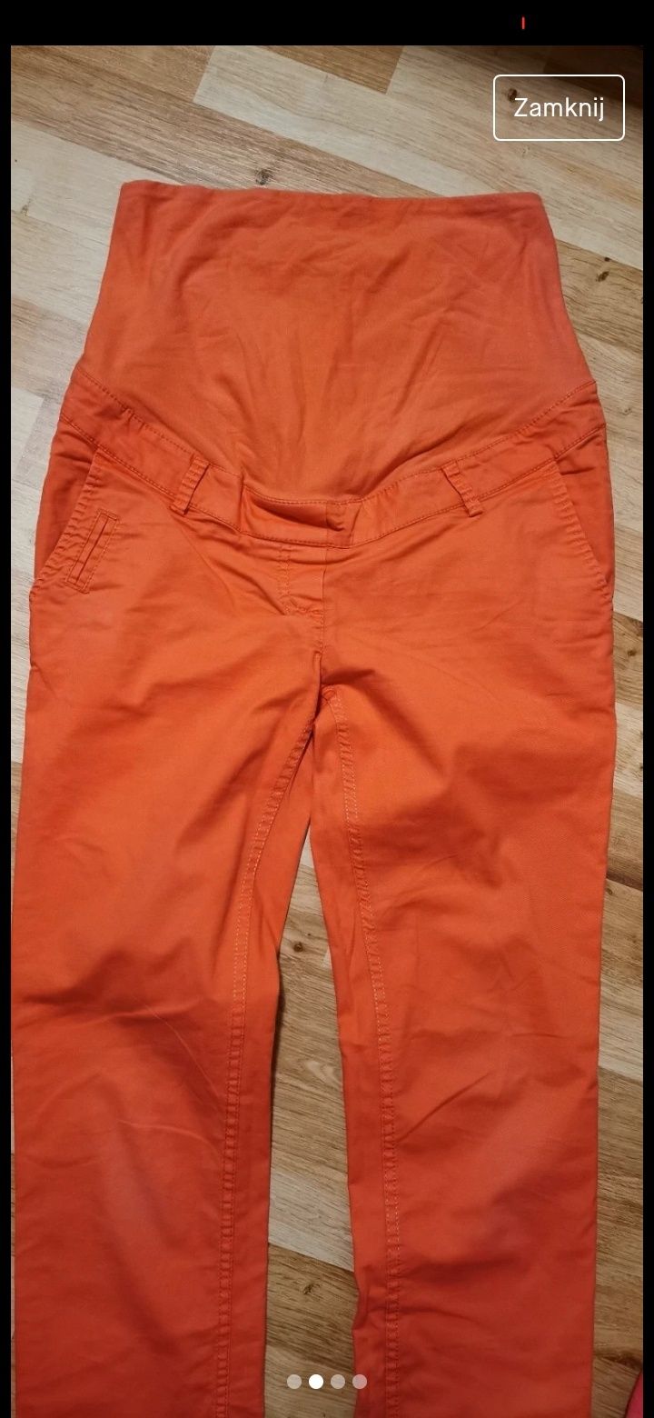 Spodnie ciążowe H&M Mama roz. 36 S pomarańczowe