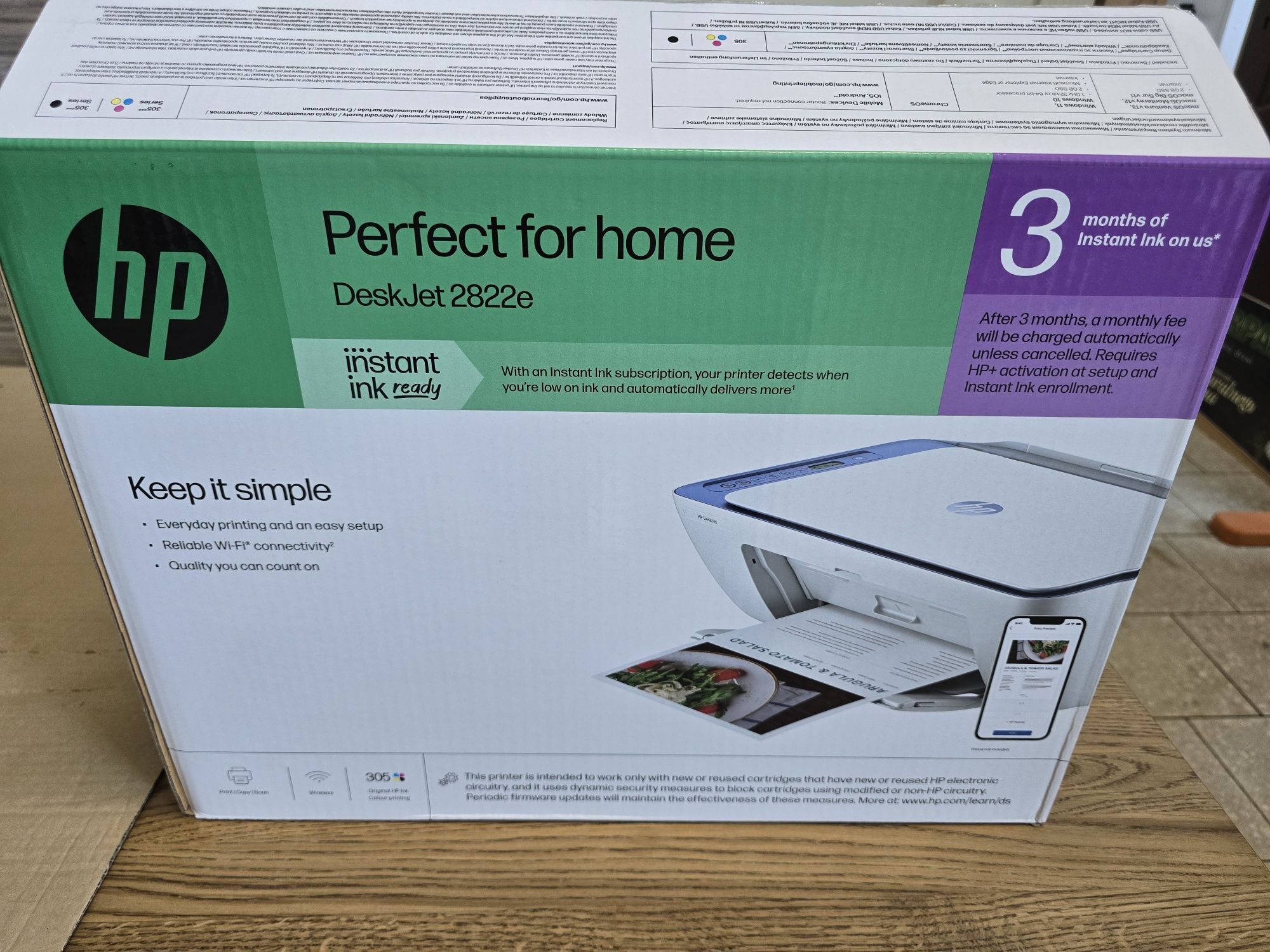 HP DeskJet 2822e – jak nowa, z gwarancją, tuszami i opakowaniem