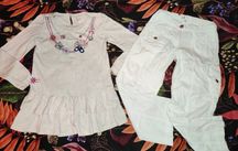 Spodnie bojówki Marks&Spencer Next tunika bluzka Boho 6-7lat 116cm H&M