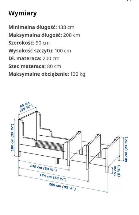 Sprzedam łóżko dziecięce IKEA Busunge