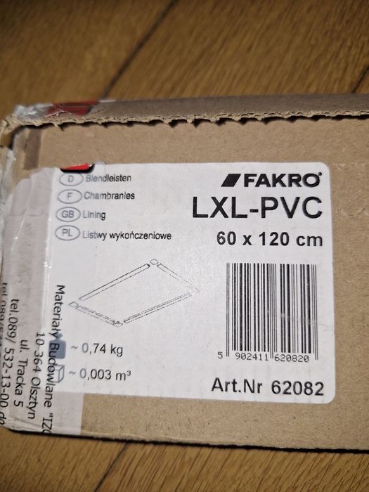 Listwy wykończeniowe do schodów strychowych  FAKRO LXL-PCV 60×120