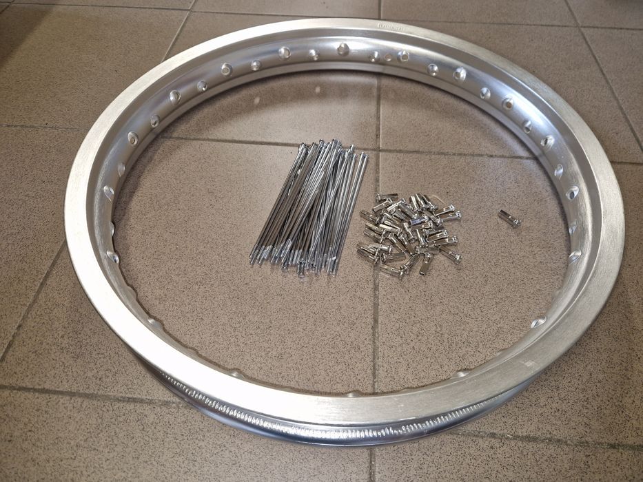 Nowy zestaw naprawczy kola mz etz es trophy ts obręcz 1,85-18"+szprych