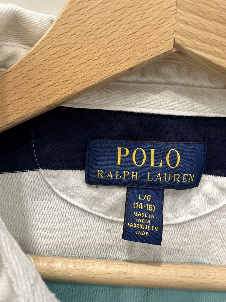 Polo Ralph Lauren bluzka polo z długim rękawem w paski 14-16 lat