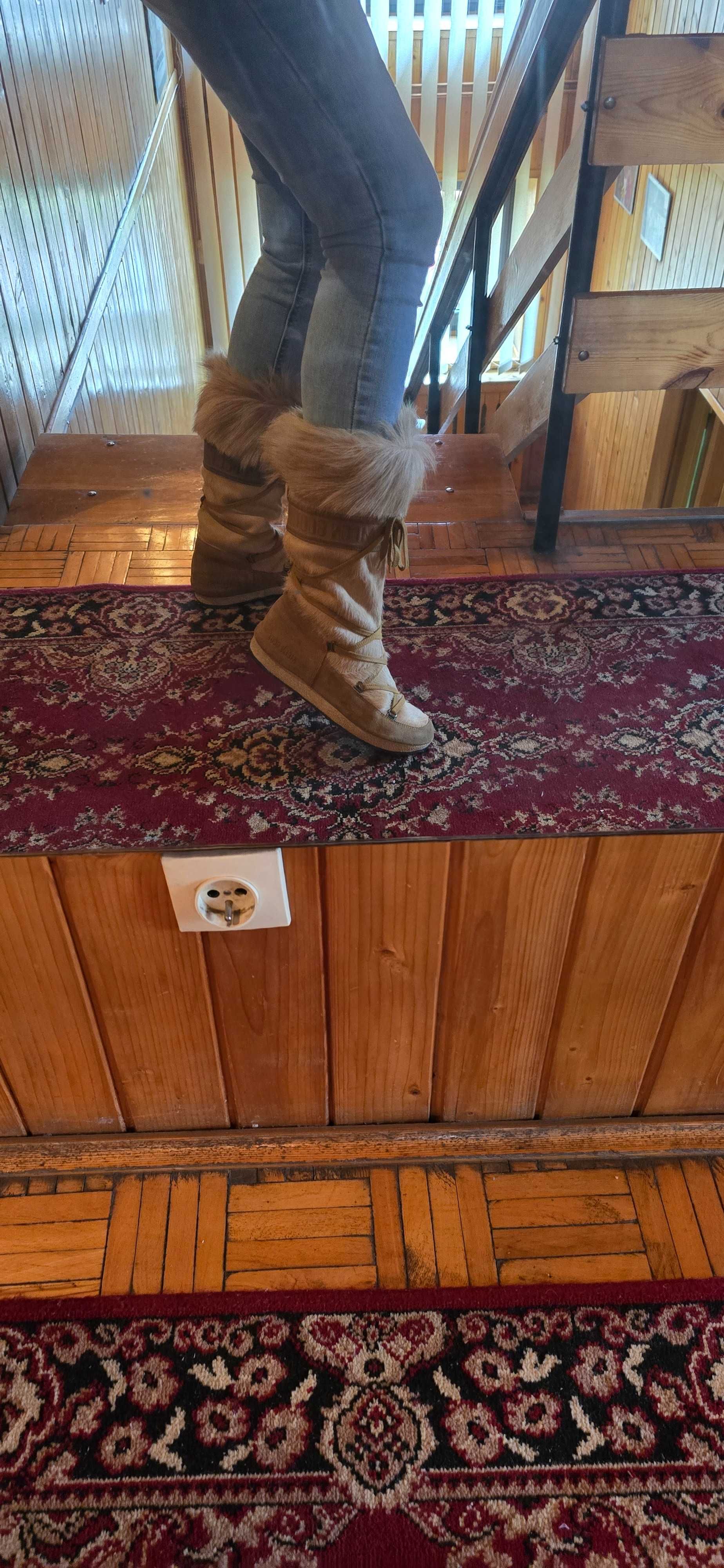 Śniegowce buty Moon boot 39 skóra naturalna lis