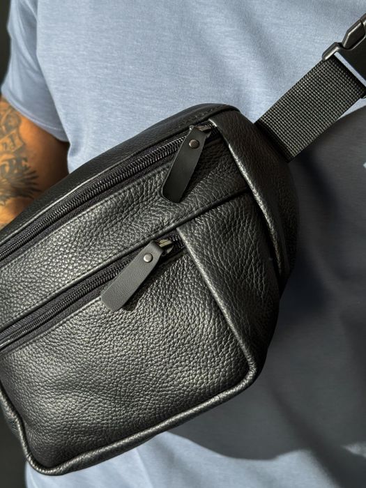 Шкіряна чоловіча сумка бананка|мужская кожаная сумка бананка барсетка