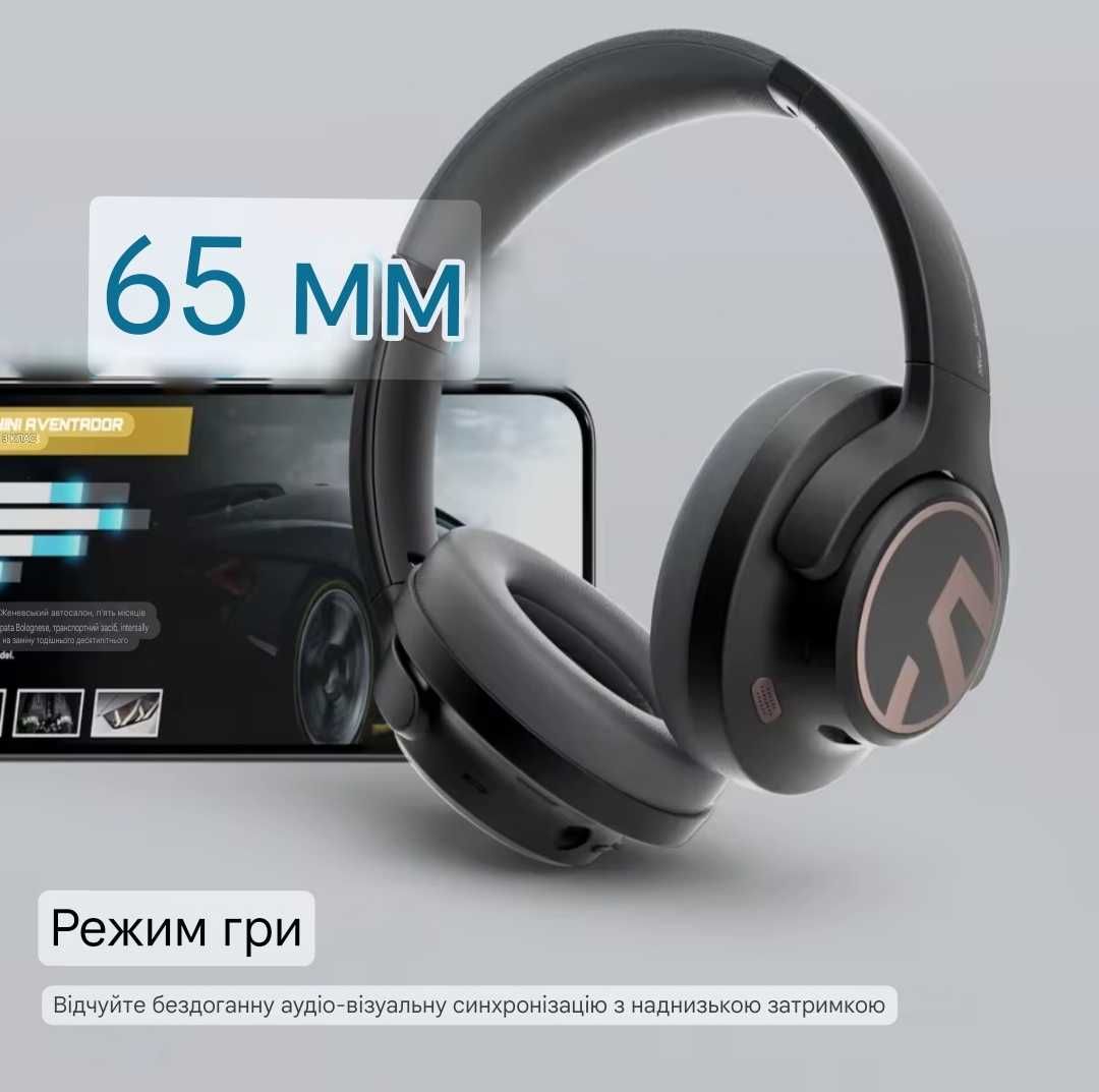 SoundPEATS Space Bluetooth 5.3 Бездротові з ANC ENC 40 мм Black