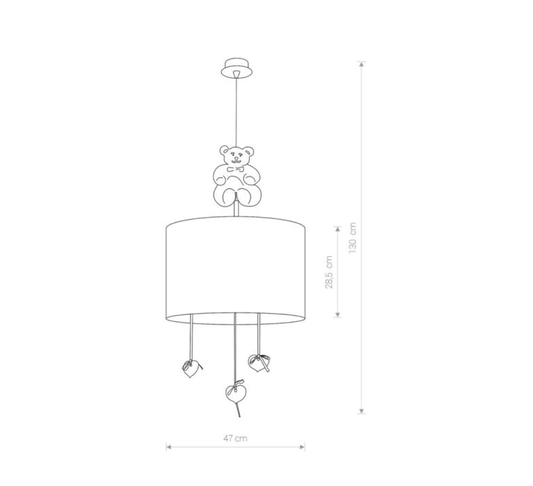 Lampa wisząca dziewczynka miś różowa Nowodvorski