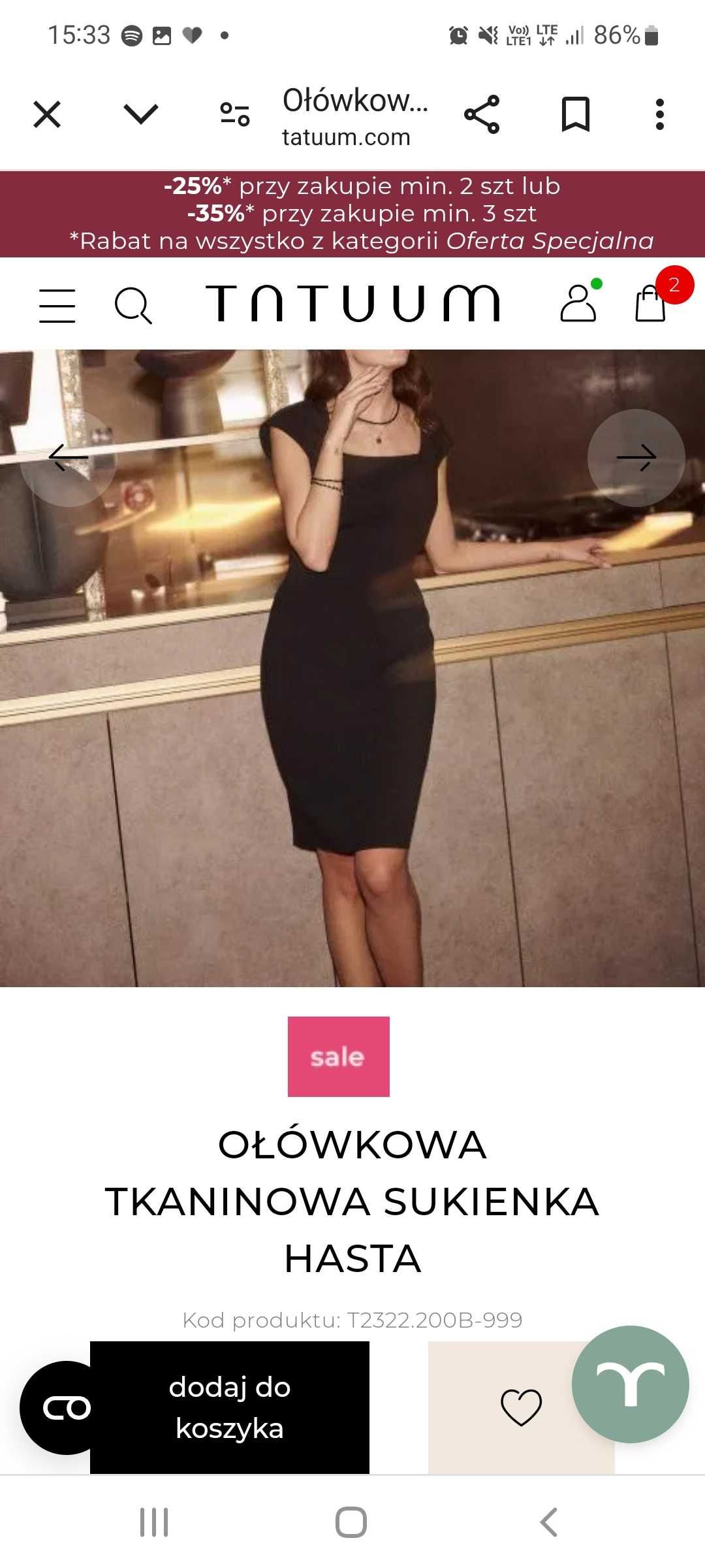 nowa z metką sukienka tatuum hasta r 40