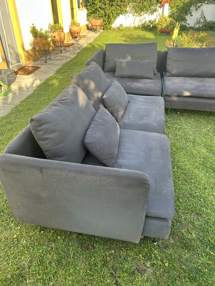 Sofá de sala com chaise lounge