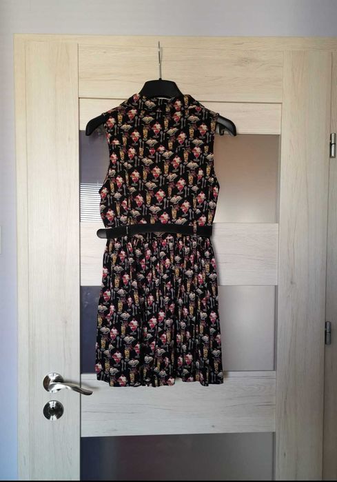 New Look kolorowa sukienka/ tunika w ciasteczkowy motyw S 36