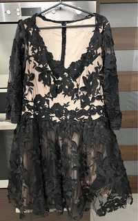 Sukienka koronkowa czarna, 44, dominiak design, na wesele