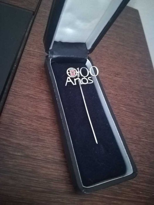 Alfinete Centenário ACP - Prata de Lei 925% - Novo