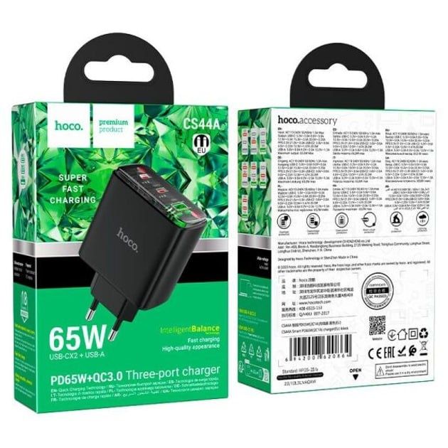 Зарядное Устройство 65W Hoco CS44A з Кабелем Type-C to Type-C