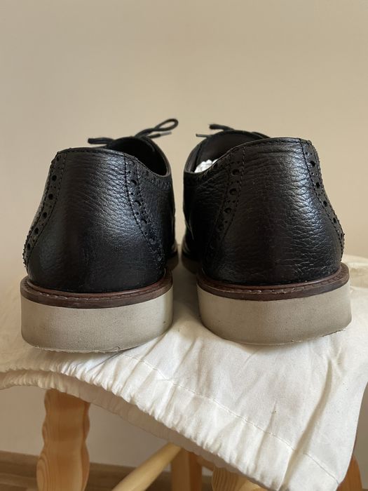 Czarne skórzane klasyczne butt Massimo Dutti 45 + woreczek