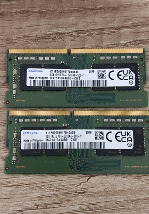 ОЗУ 8гб ноутбучная, 2 планки