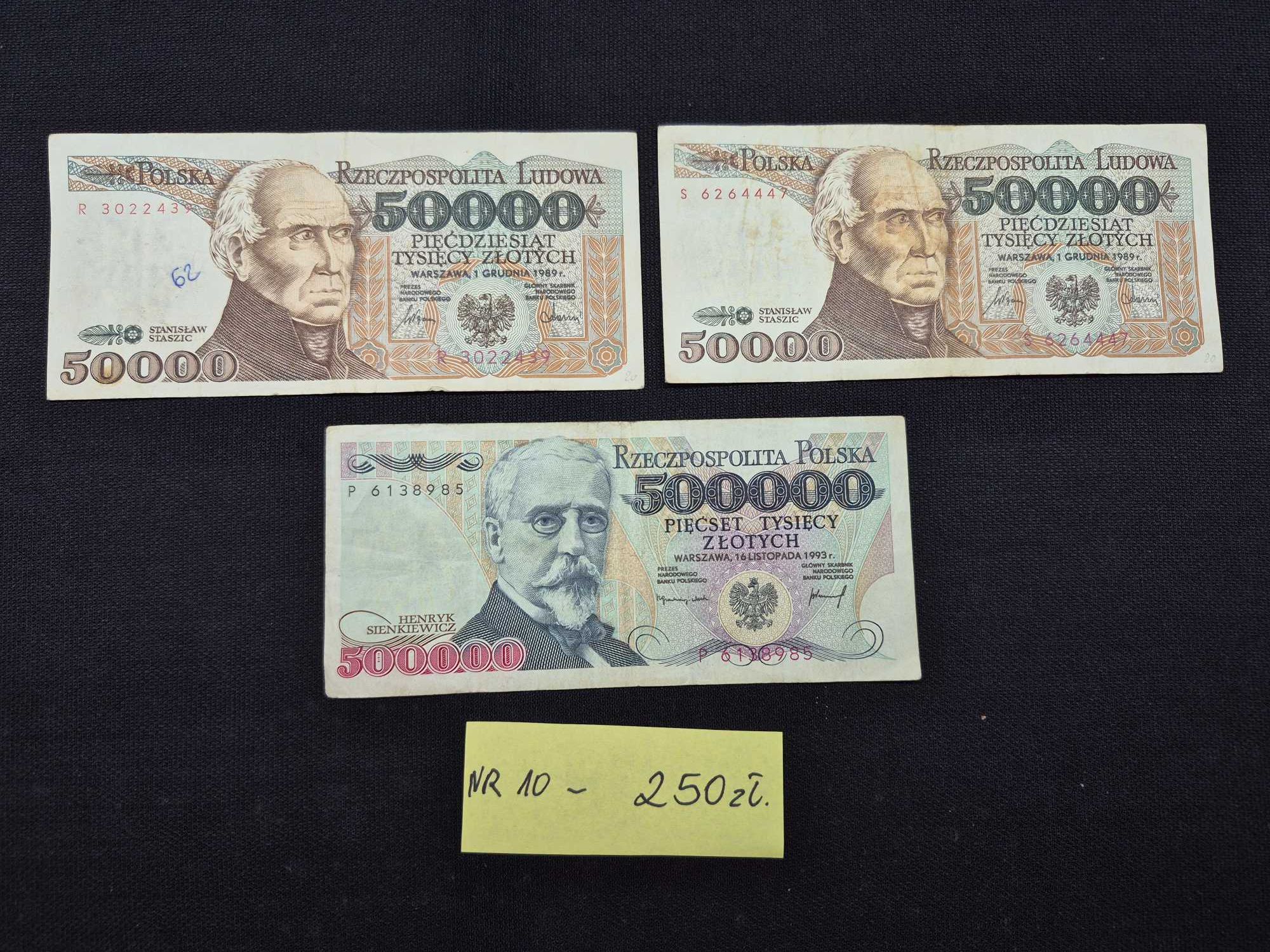2 zestawy oryginalnych banknotów pamiątki PRLu