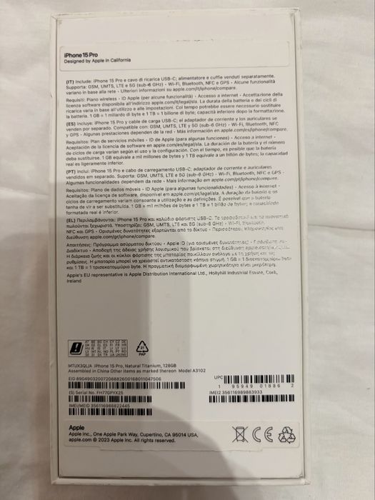 Iphone 15 pro cinza 128GB novo