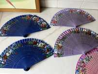 Leques NOVOS grandes pintados à mão - 23 cm