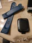 Smartwatch  czarny z niebieskim paskami
